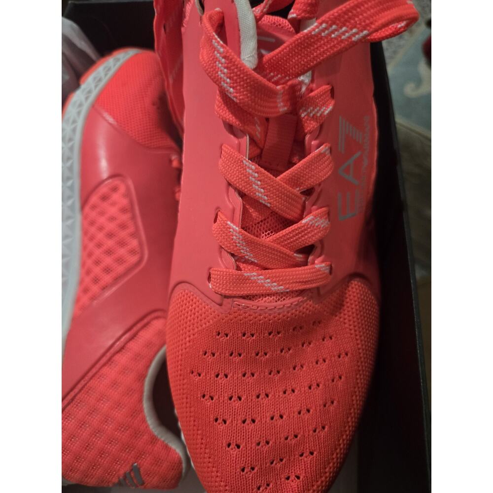 EA7 Emporio Armani - Women's Sneakers, Sports Shoes, Coral Pink, Size 8 - Picture 2 of 6